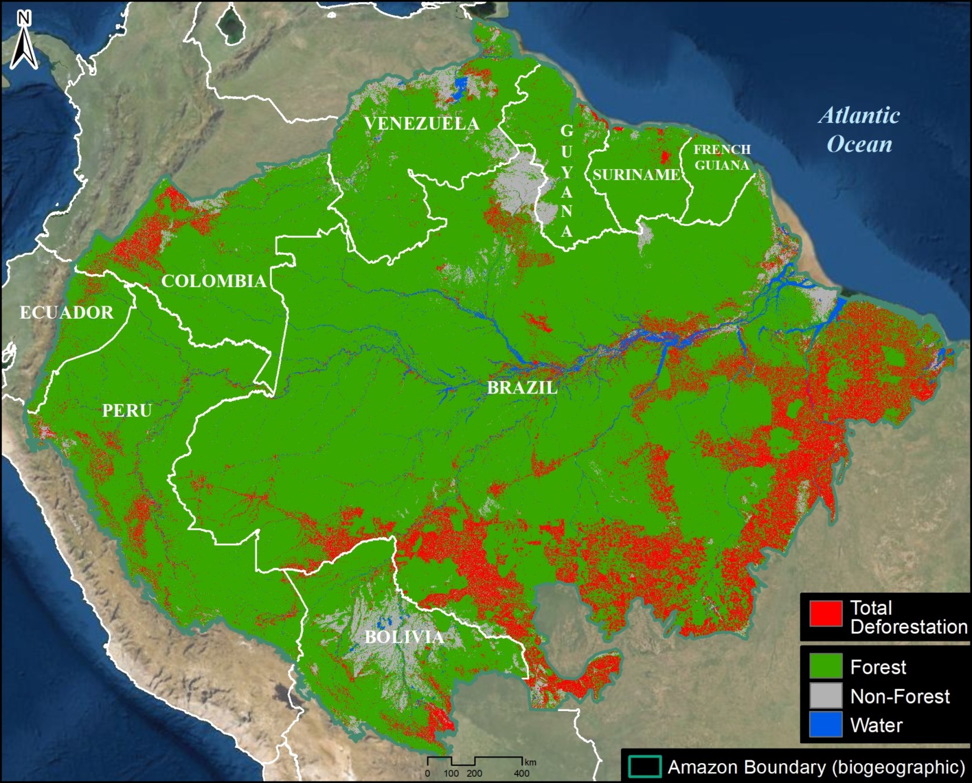amazon rainforest deforestation satellite
